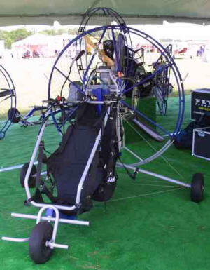 Two place powered paraglider trike, distributed by Aerolight International Miami Florida.