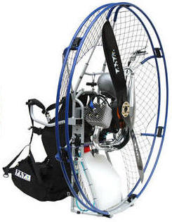 Kompress powered paraglider, from Fly Products, distributed by Aerolight International Miami Florida.